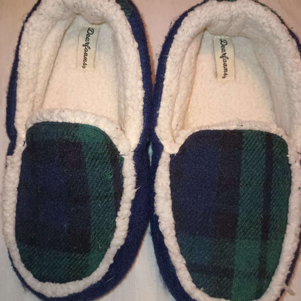 Dearfoams Boy's Plaid Slippers